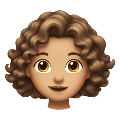 girl shaking with wavy curls and brown hair and brown eyes sticker