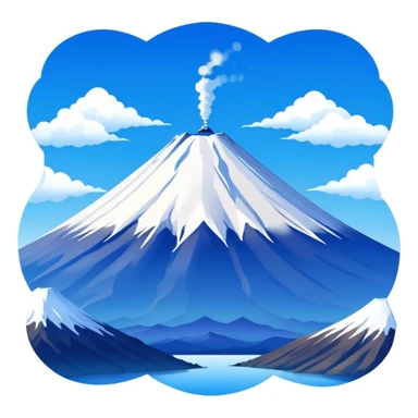 Mount Fuji, the iconic snow-capped mountain of Japan with blue sky sticker