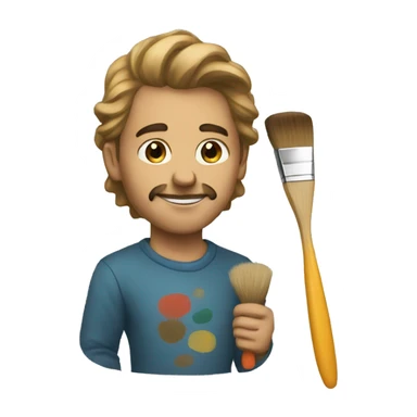 artist with paint brush sticker