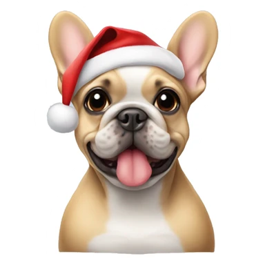 Frenchie with a Santa hat sticker