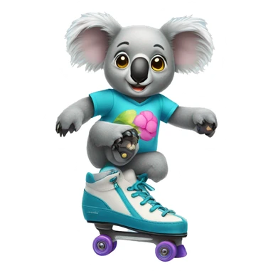 Koala bear in roller skates sticker