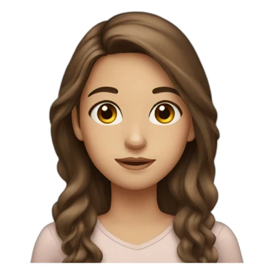 girl with brown eyes and long brown hair sticker