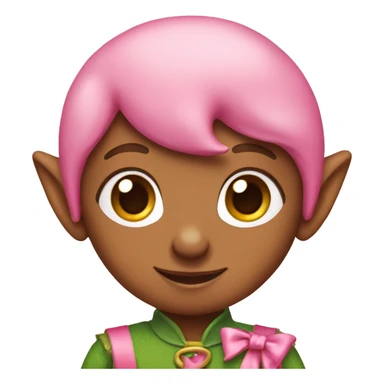elf with a pink outfit and pink bow sticker