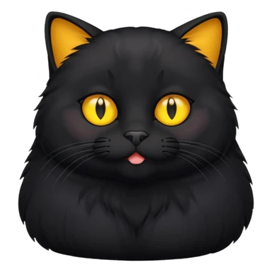 Un gato negro gordito con los ojos de color amarillos sentado sticker