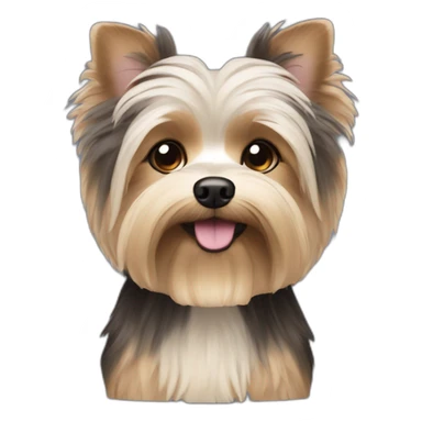 male morkie dog with dark brown fur sticker