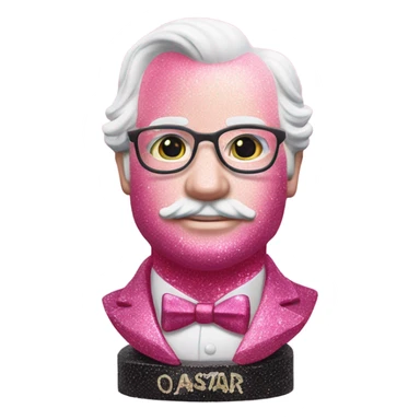 Pink ombre John Adams statue with gator and glitter  sticker
