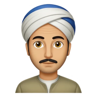 Portrait of a male Iranian civilian with a neutral expression 1980 sticker