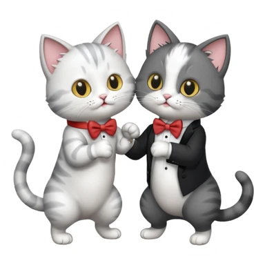 Two cats boxing sticker