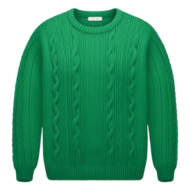 Green knitted wool sweater. sticker