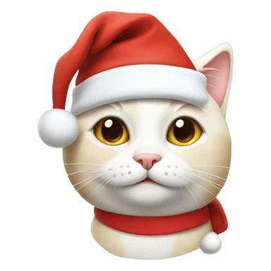 Cream and white cat with a santa hat sticker