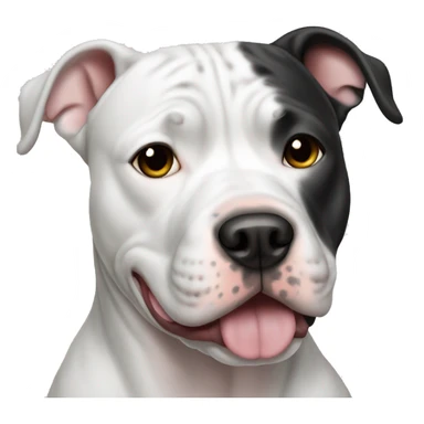 White with black spot pitbull dog sticker