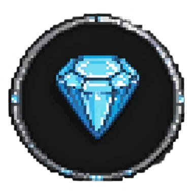 YouTube diamond play button award badge in pixel art style sticker