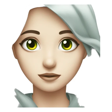 Greenish grey eyes that attracts and looks like mirror that spark sticker