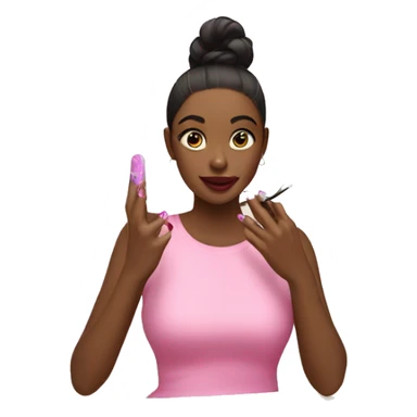 Girl doing her nails at the salon  sticker