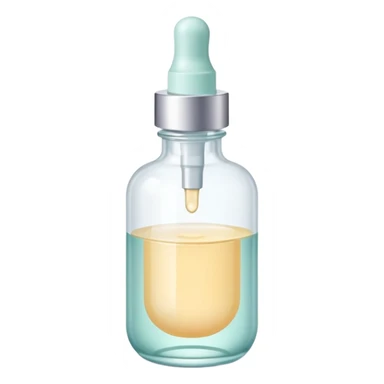 Facial serum dropper bottle, minimalist, rounded, soft pastel colors, SOS skin care sticker