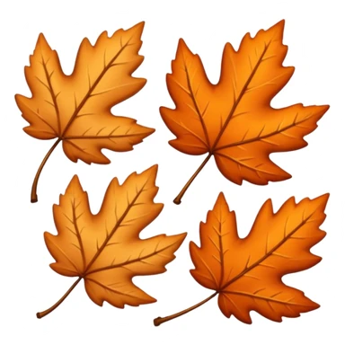 3 autumn leaves, blowing in the wind, to the left, white background sticker
