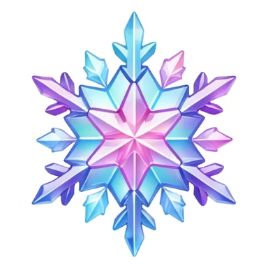 Gradient iridescent Pastel rainbow Pink violet blue crystal star snowflake  sticker