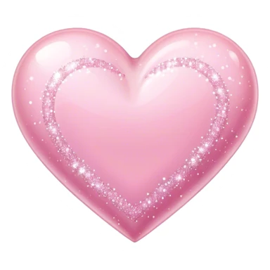 Baby pink love heart with sparkles  sticker