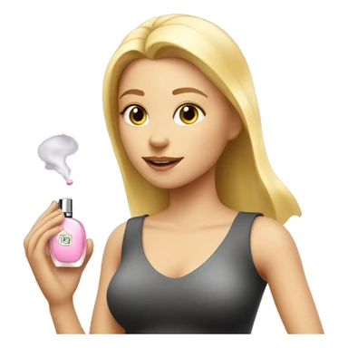 Blonde Girl spraying perfume  sticker