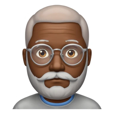 bald headed silver beard black man glasses sticker