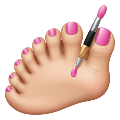 Crest an emoji of toes being painted sticker