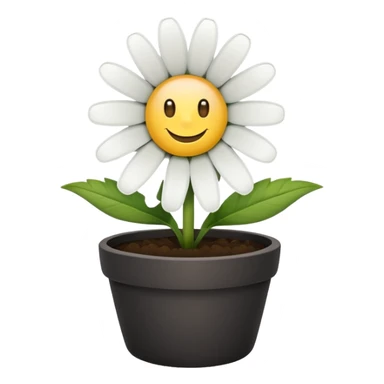 single flower daisy flower pot sticker