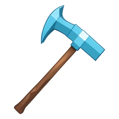 Minecraft diamond pickaxe with brown handle sticker