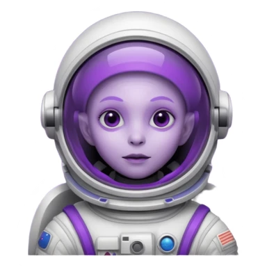 purple alien white Astronaut sticker