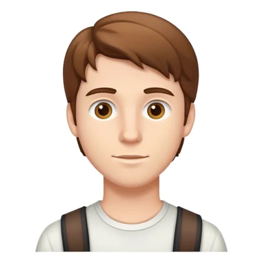 White male student without glasses and brown hair sticker