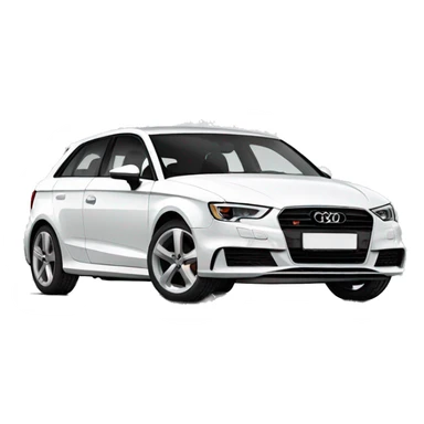 white Audi A3 sticker