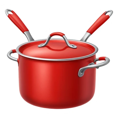 an empty red kitchen pot sticker