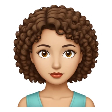 morena com cabelo cacheado curto sticker