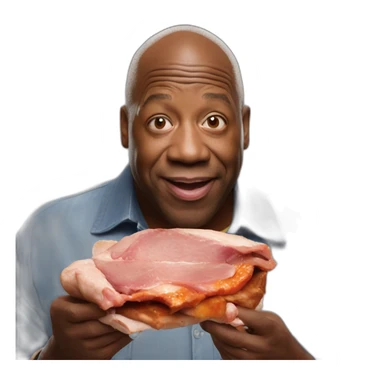 Dave Benson Phillips eating pork sticker