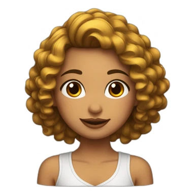 Chica con cabello rizado color negro, piel morena  y pelo recogido sticker