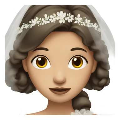 Bride with white skin and brown hair sticker