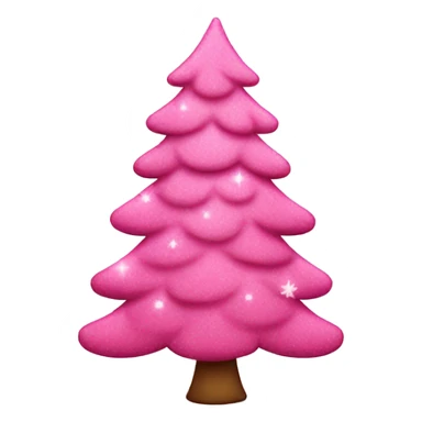 Pink cute Christmas tree sticker