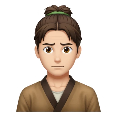 eren jeager with hair Half-up man bun sticker