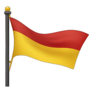 half yellow and red flag  sticker