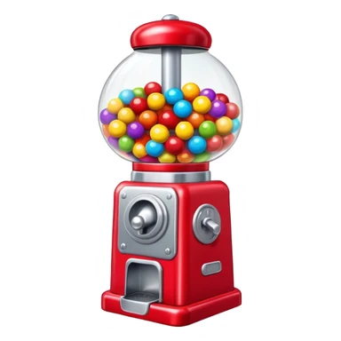 Red Bubblegum machine with multicolored gumballs sticker
