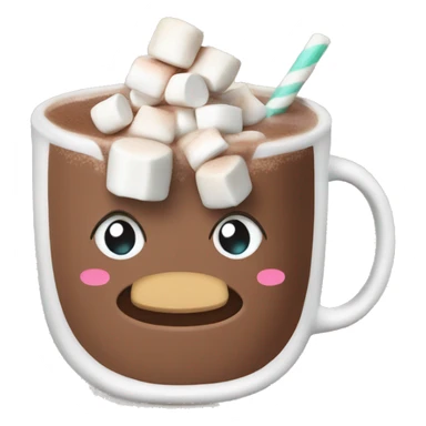Hot chocolate with marshmallows Christmas themed  sticker