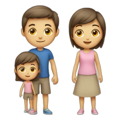 famille de 2 garcon et 1 fille sticker