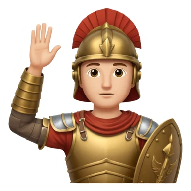 an ancient roman republic soldier doing a straight hand salute sticker
