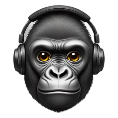 gorilla with headphones sticker