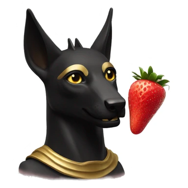Anubis (pal) eat strawberry  sticker
