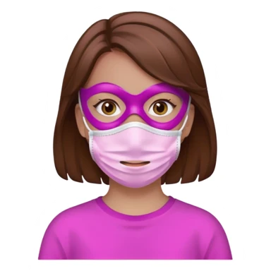 girl with a pink facemask sticker