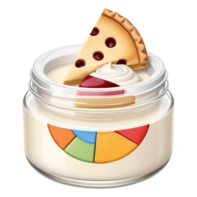 face cream jar with a pie chart on the lid indicating usage sticker