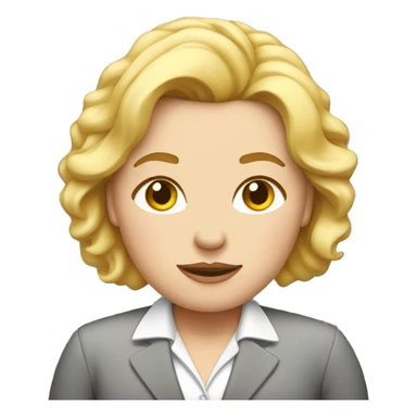 Obesity. A middle-aged woman with golden hair, dressed in business attire. sticker