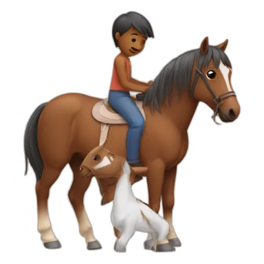Horse with baby human sticker
