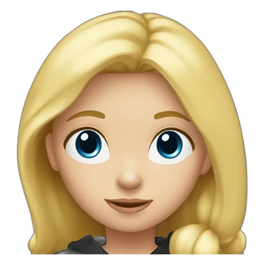 Blond 4years old girl with blue eyes and with black hoodie sticker