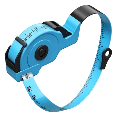 Light blue and black measuring tape sticker